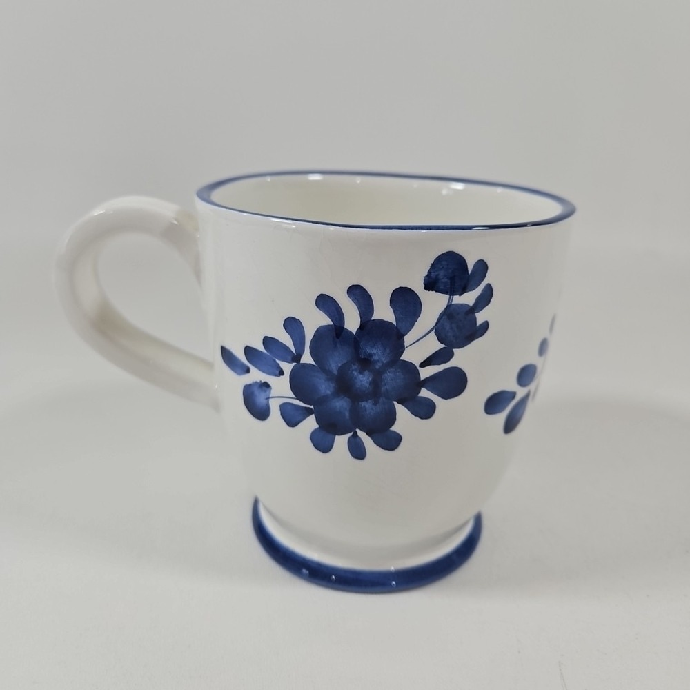 Starbucks Barista Floral Blue‎ Coffee Mug Cup 16oz VTG 2004